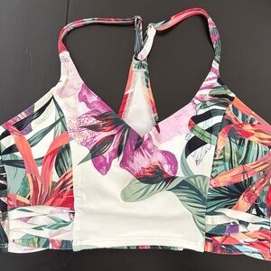 CALIA by Carrie Underwood Swim Collection Long Line Bikini Top Botanical Island
